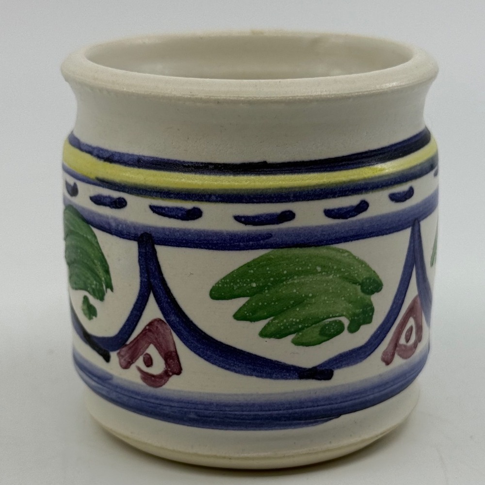 Eastern National Studio Pottery Hand Painted Floral Ceramic Toothpick Holder USA